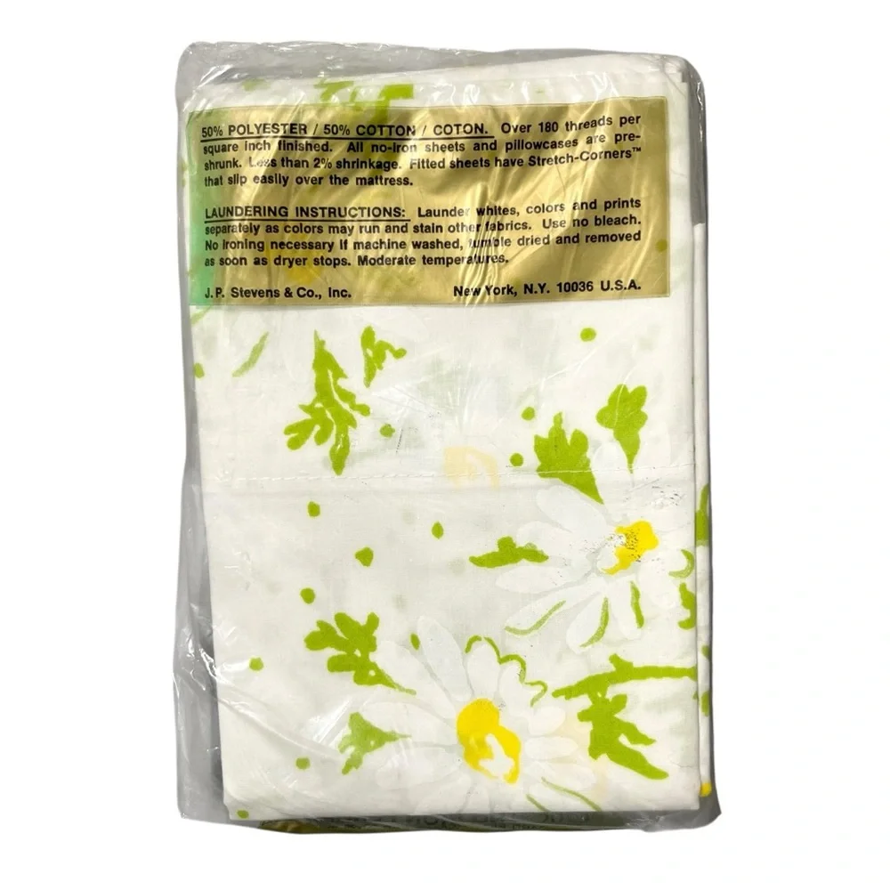 Vintage Utica Percale Floral Pillowcases Yellow/Green